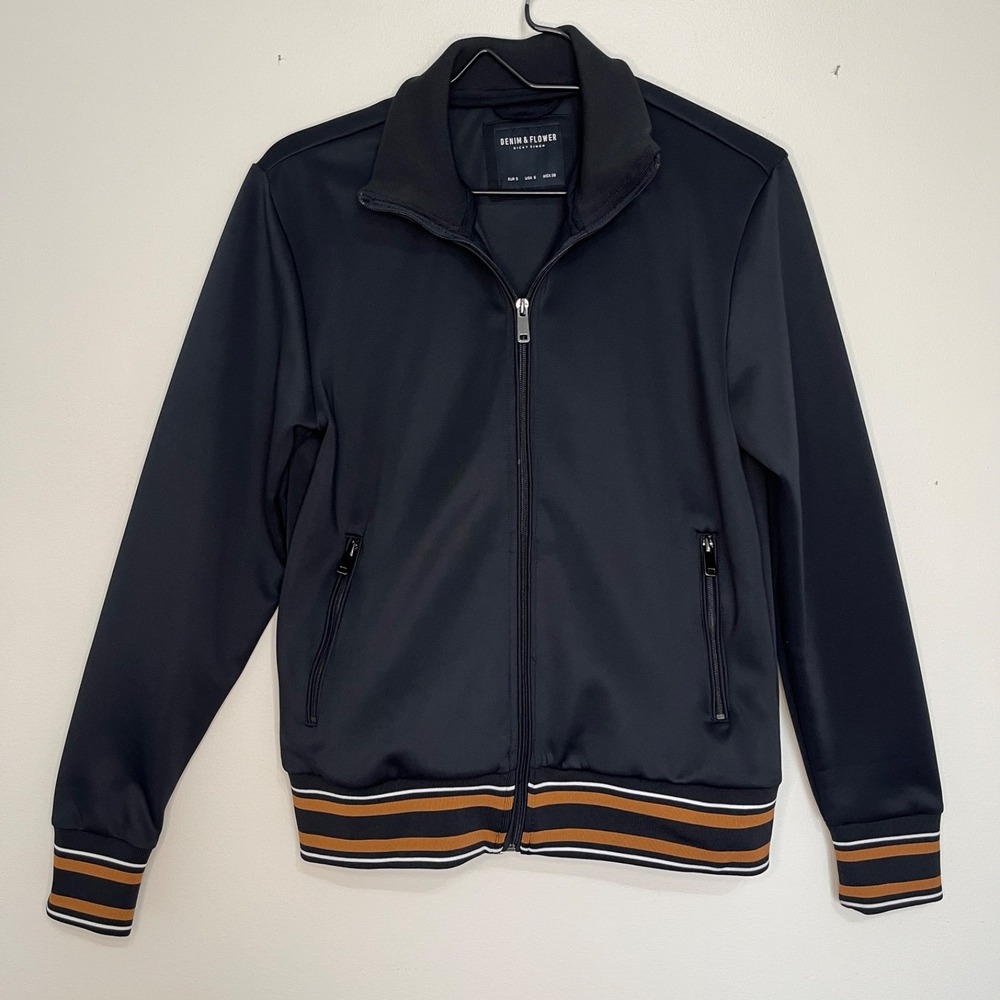 Denim & Flower Track Jacket Womens S Layering Streetwear Preppy Academia